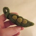 SALE - Needle Felted Wool Brooch - Pea Pod Pin