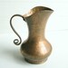Rustic Hammered Copper Pitcher ....... Hand Forged Ewer Vase
