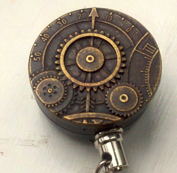 Clockwork HEAVY DUTY Steel Cable Badge Holder by TheCrookedElm steampunk buy now online Clockwork HEAVY DUTY Steel Cable Badge Holder by TheCrookedElm steampunk buy now online