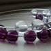 Crocus abacus bracelet - crystal and purple glass
