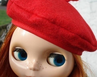 Red Blythe Beret - Blythe Doll Hat