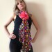 Circle Crochet Scarf - Cotton - Purple, Pink