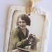 Gift Tag Vintage Lady with Sewing Machine
