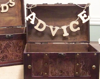 Rustic Wedding ADVICE Box With Banner