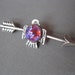 Vintage Sterling Dragons Breath Navajo Indian Brooch Thunderbird and Arrow