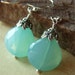 Breezy . Aqua Chalcedony Teardrop Earrings on Sterling Silver