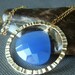 Valentines Sale Blue Chalcedony Necklace on Goldfill . Cornflower Blue Gemstone Briolette . Dusk