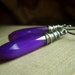 Purple Chalcedony Earrings on Oxidized Sterling . Long Wirewrapped Briolette . Wisteria