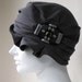 1920s Flapper Cloche Hat Gray Pinstripe Fabric Flapper Headpiece