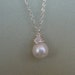 Fresh Water Pearl Necklace on sterling silver-Dancing Droplet - gift wedding jewelry bridal necklace simplicity dangle pearl by lizix26
