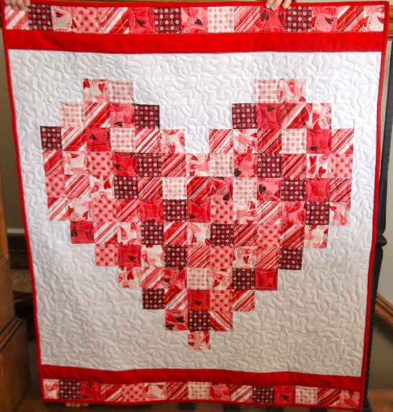 Valentine Table Runner or Wall Hanging Quilt with by LatimerLane