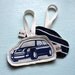 MINI Cooper Fabric Ornament in Navy and Stripes.