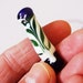 Emerald Chevron - Green, White, and Blue Lampwork Bead