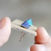 Paperclay blue pyramids earrings studs