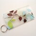 Business Card Holder Card Case Small Purse Pretty Leaves in Brown Green and Blue