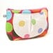 Zipper Pouch with Pocket - Blue Green Yellow Dots on Pink and White