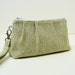 Rectangular Wristlet Clutch Purse - Khaki Grey Green Herringbone