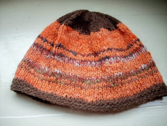 Wool hat  handspun natural dyed hand knitted   by SpinningStreak