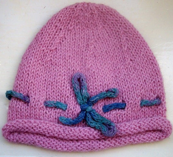 Special luxury baby hat, girl, alpaca, silk, soft, pink, unique