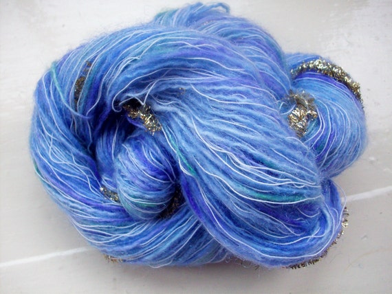 Hand painted novelty yarn 50g hyacinth purple by SpinningStreak