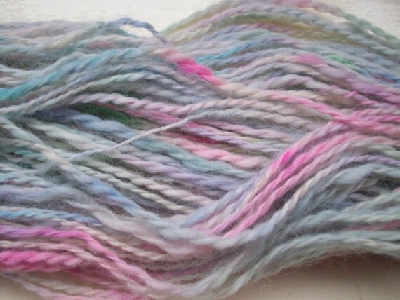 Handspun yarn hand painted wool Wensleydale yarn by SpinningStreak