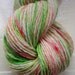 Hand painted yarn 50g merino cashmere angora pink green ivory