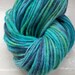 Hand painted virgin wool yarn 100g turquoise petrol green Stormy Sea