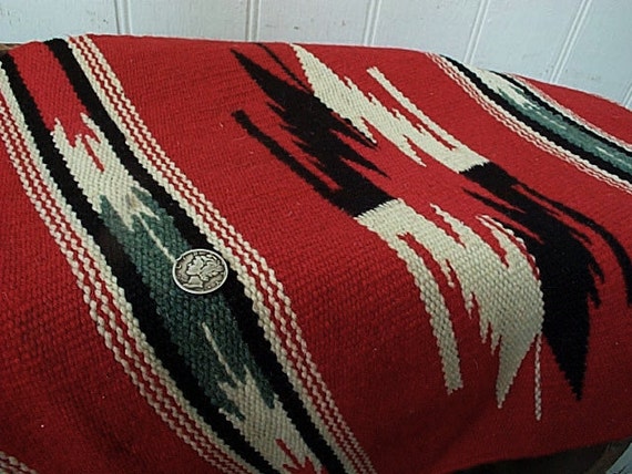 Vintage Chimayo wool table mat rug wall hanging Germantown