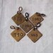 6 Vintage Brass Tags Numbered - Randomly chosen numbers - recycled industrial for mixed media jewelry assemblage altered art