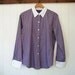 SALE Pinstripe oxford shirt French cuffs - dusty amethyst - women small medium