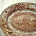 RESERVED for A. thru 03/19 SALE Brown Aesthetic transferware platter nautical, cinnamon brown, Phileau G T Turner - 1870s Victorian