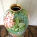 RESERVED for J. thru 01/08 SALE Antique Ginori vase lamp, artist signed hand painted porcelain 12 inch - Italy c1900