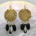 African Brass and Bone Earrings "Tribal Shields"