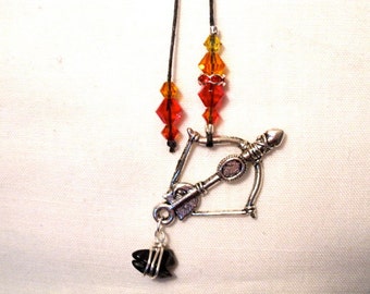 Hunger Games Inspired Bookmark - Katniss Bow And Arrow with Coal
