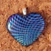Blue Dichroic Heart Pendant, Fused Glass Heart Pendant, Dichroic Heart, Fused Glass Jewelry, Dichroic Jewelry