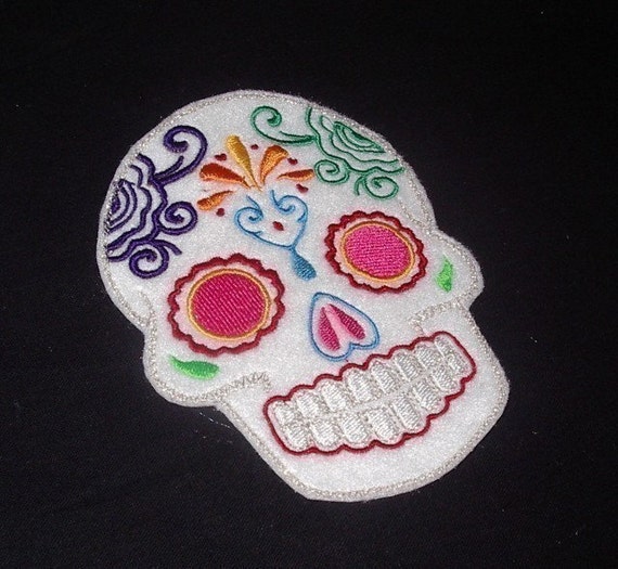 Day of the Dead, Sugar Skull EMBROIDERED patch 7