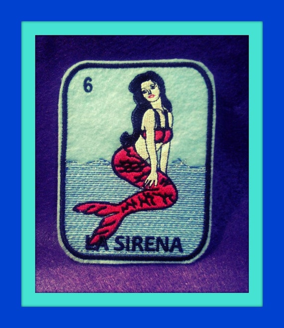 La Sirena Loteria Iron on Patch mermaid