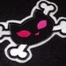 Bad Kitty and Cross bones embroidered iron on patch