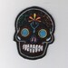 Mini Mexican Sugar Skull embroidery patch blue eyes