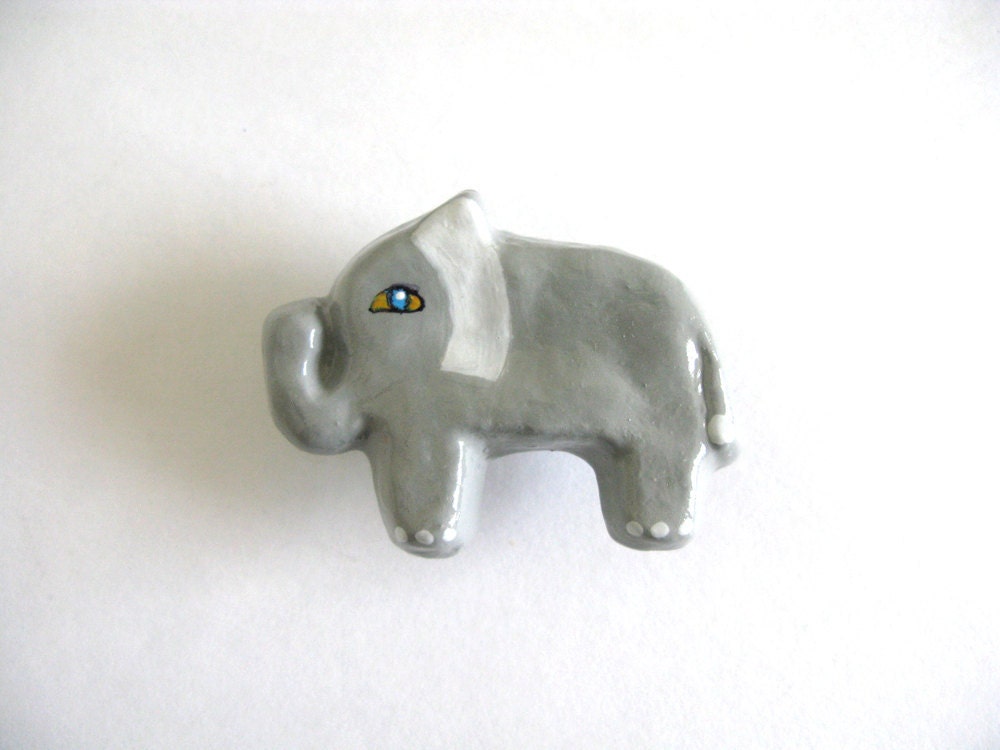 Elephant Drawer Knob ceramic pull for dresser drawers