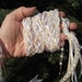 Wedding Handfasting Cord - White and Ivory satin and Tulle hearts
