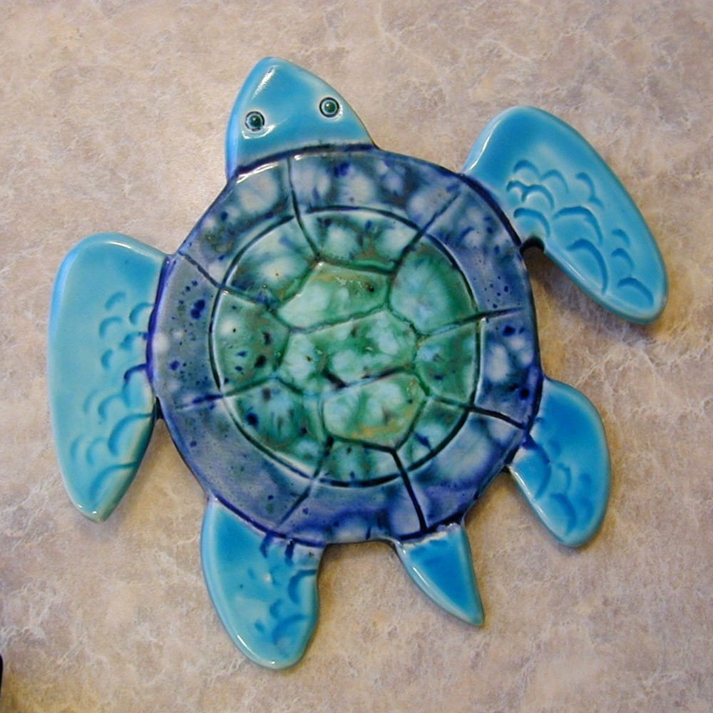 Ceramic Sea Turtle wall tile