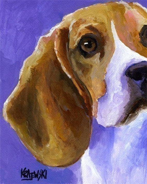 Beagle Art Print of Original Acrylic Painting 8x10