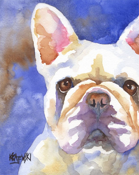 French bulldog art print of original watercolor painting