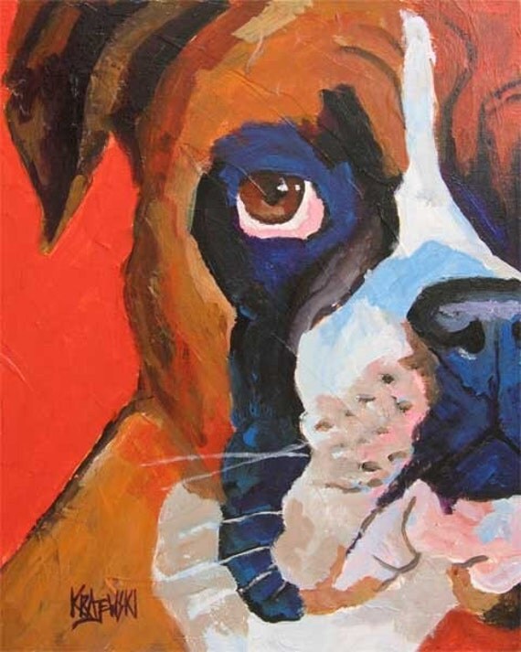 Boxer Dog Art Print Of Original Acrylic Painting 11x14   Il 570xN.77915480 