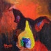 A Nose in the Dark - Original Acrylic Abstract Painting 8x8