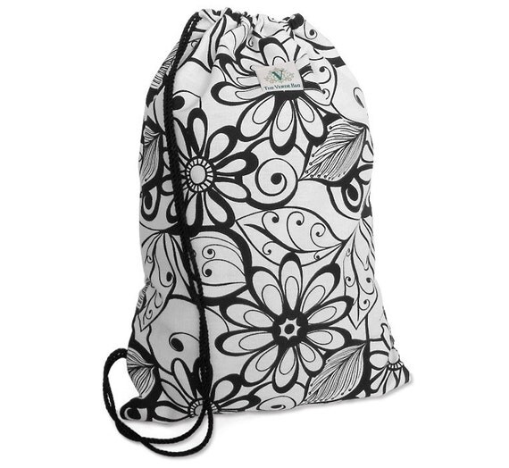 Floral Panorama Drawstring Backpack