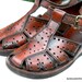70s Leather Wedge Sandal Wooden Wedge Cute T strap Huarache style Deadstock NWOT EUC True vintage sz 6.5B made in Brazil
