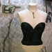 Low Cut Black Bra Vintage strapless Longline satin Bra
