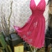 Halter Dress Magenta cutwork Butterfly vintage embroidered dress
